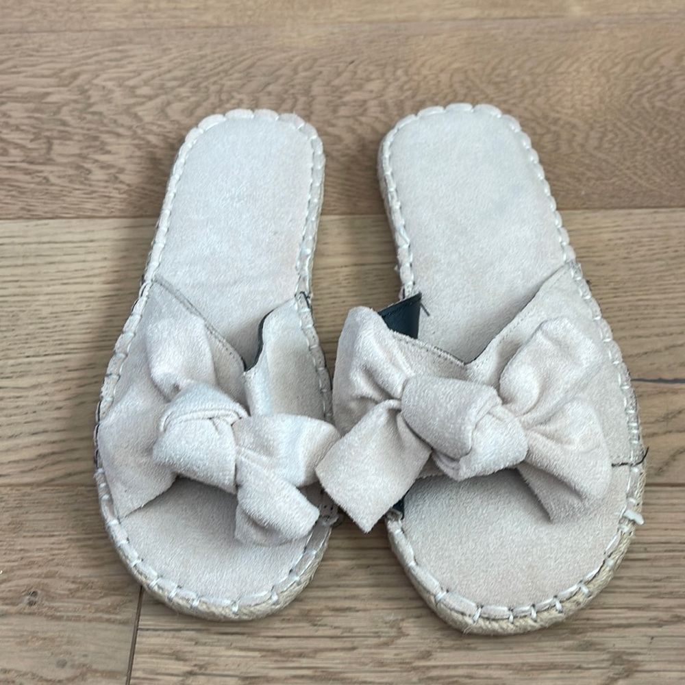 Suedes espadrille flip flops